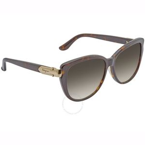 Salvatore Ferragamo Cat Eye Sunglasses - Dark Brown